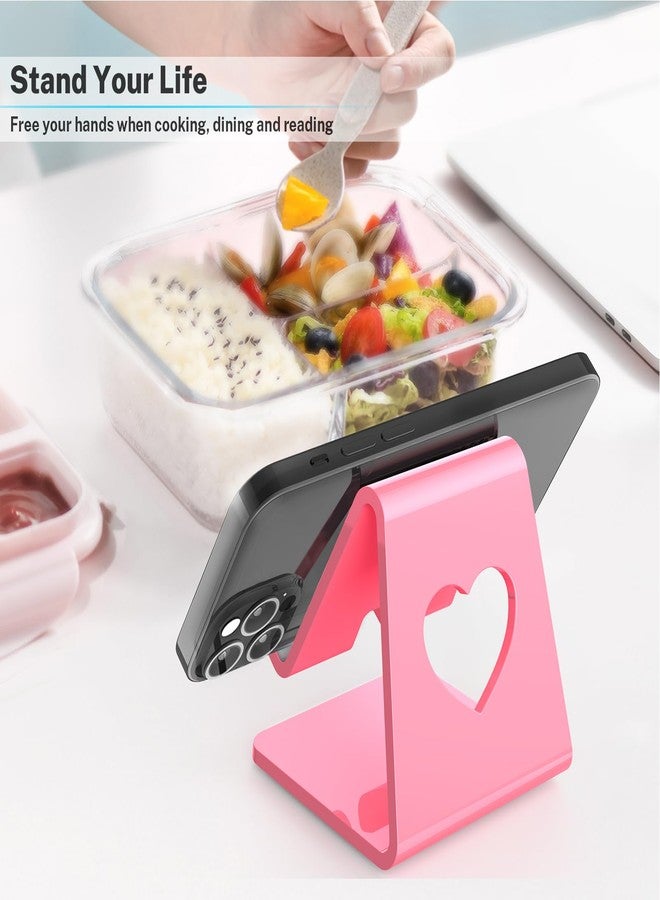 Crpich Acrylic Cell Phone Stand, Portable Phone Holder, Pink Phone Stand for Desk, Compatible with Phone16 15 14 13 12 Pro Max Mini 11 SE, Switch, Android Smartphone, Pad, Tablet, Desk Accessories - Image 4